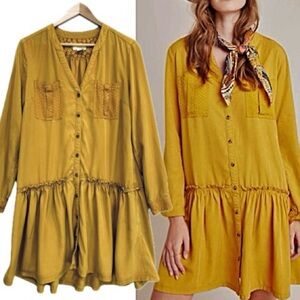 Maeve Mustard Long Sleeve Dress